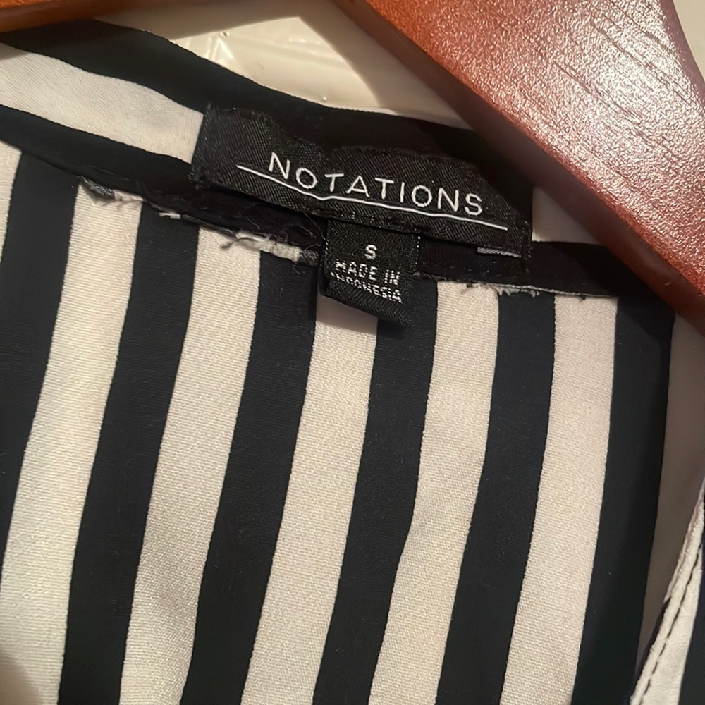 Striped blouse with small stain in front